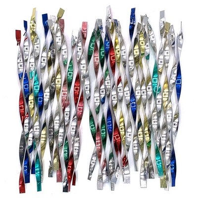 Vintage Christmas Tree Tin Twisted Spiral Icicles Lot of 28 Assorted Colors 5.5''
