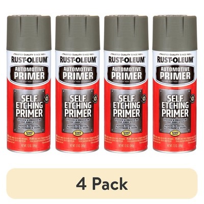 (4 pack) Rust-Oleum Automotive Self Etching Primer Spray, Dark Green, 12 oz