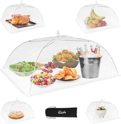 ilauke Extra Große Faltbare Fliegenhaube 100 x 60cm,5er Mesh Abdeckhauben für L