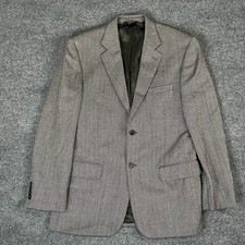 Joseph Feiss Gold Men's Sport Coat Blazer Two Button Herringbone Lambs Wool 42R