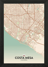 Costa Mesa CA Framed Wall Art Poster Canvas Print Picture