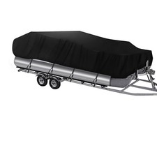 NEVERLAND Pontoon Boat Cover B: 21'-24' Long, Beam width up to 104", Black