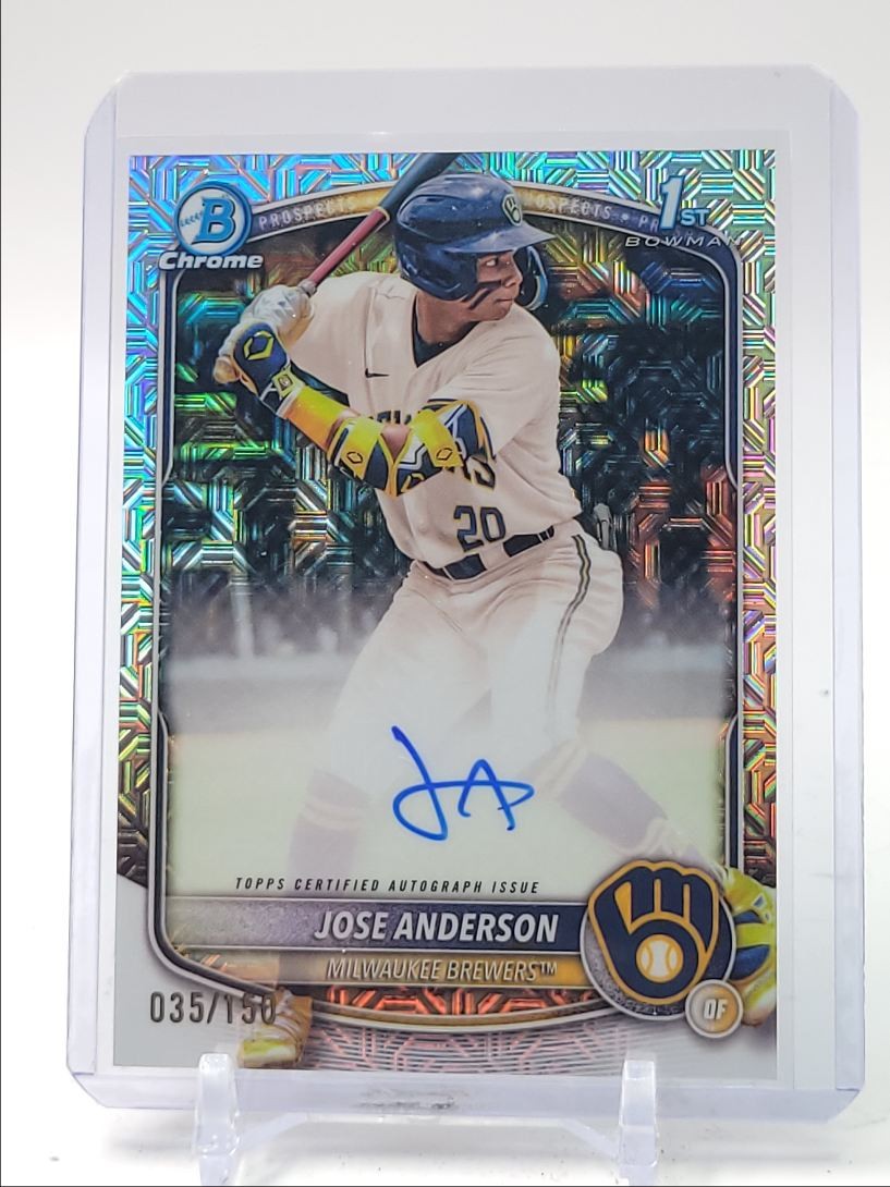 JOSE ANDERSON 2025 BOWMAN CHROME 1ST HTA CHOICE AUTOGRAPH AUTO /150 Q0027