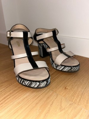 Schuhe Sandalen Damen Lotini Italien Sommer Größe 37 Keilabsatz schwarz beige 