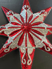 Radko Resplendence Star Christmas Tree Topper RED w/Glitter 2005 14" NEW w/tags — photo 3