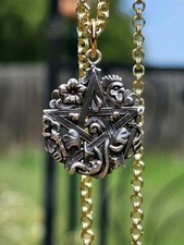 CIMARUTA PENTACLE Sterling & Gold Strega Folk Witch Pentagram Amulet