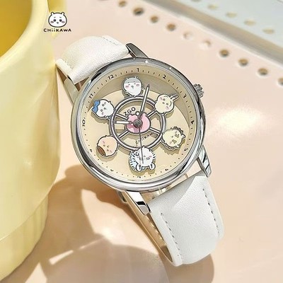 Chiikawa Carousel Watch, Cute Girls Glow Quartz Watch, Usagi Hachi Student Gift
