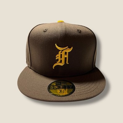 Fear Of God X Sd Padres Fitted New Era Hat Brown Yellow Essentials Cap