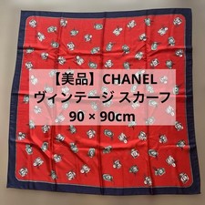 Used Good condition vintage CHANEL Large scarf, stole, silk shawl, perfume