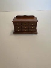 vintage miniature dresser, victorian style, wooden, 1:12 scale, 1980s