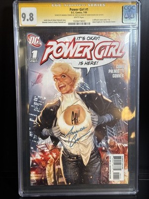 Power Girl #1 CGC 9.8 Signed Twice Amanda Conner/Adam Hughes (2009)