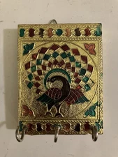 Meenakari Peacock Wedtree India Key Hanging Display
