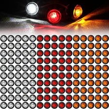 150 Pieces 3/4 Inch Round Mini Surface Mount LED Side Marker Red, White, Amber