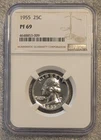 1955 Washington Quarter Proof NGC PF 69 25c Silver PR White Coin Only 17 Higher