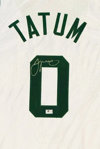 🏀 Jayson Tatum Autographed Boston Celtics White Custom Basketball Jersey COA