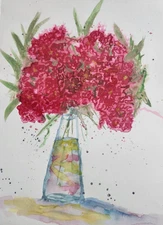 Pam Bible Abstract Colorful Modern Unique Bold Art Watercolor Mixed Media Paper