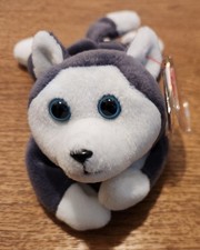 Vintage Ty Beanie Baby Nanook - MWMT Dog Husky 1996 , Retired