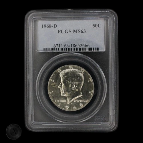 1968-D Kennedy Half Dollar PCGS MS63  40% Silver  -E0145