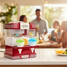 Table-Top Shaved Ice Machine with Stainless Steel Blades - 20 Treats Made Easy