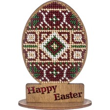 DIY Bead embroidery kit on wood Easter Decoration Craft gift needlework art