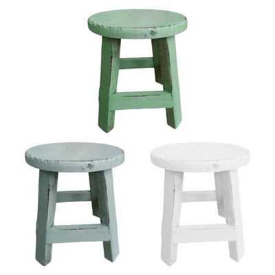 Wooden Stool Plant Stand Round Flowerpot Rack for Garden Desktop Living Room