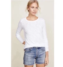 ATM Slub Jersey Long Sleeve Top in White. NWT. Size Medium. Retail- $115