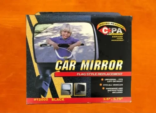 CIPA 12000 Replacement Universal Car-Truck Mirror, Flag Style 3.5” x 5.75” Black
