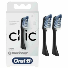 2 Pk Oral-B Clic Toothbrush Replacement Heads High-Tech Cleaning Brush Black B5