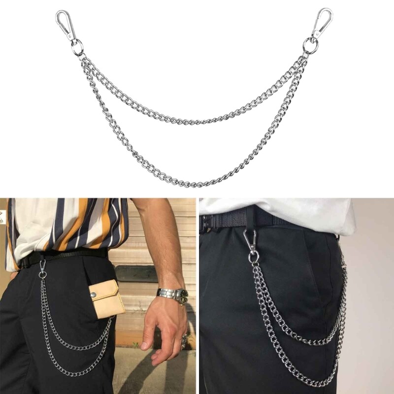 Belt chains silver pants chains hip hop pants chain keyring wallet chain  for men