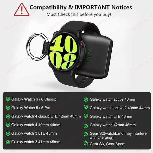 Portable Magnetic USB C Charger Bank For Samsung Galaxy Watch 7/6/5/4/3 Active 2 - Picture 2 of 11