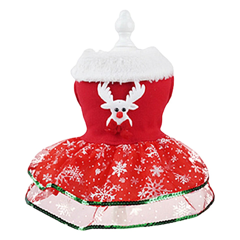 Pet Christmas Dress Christmas Bling Dog Dress Christmas Theme Dog Dress