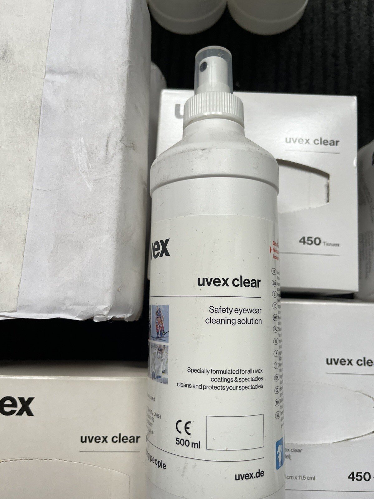 Glasses Lens Cleaning Fluid + Cleaning Wipes Bottle Uvex Lens Cleaner