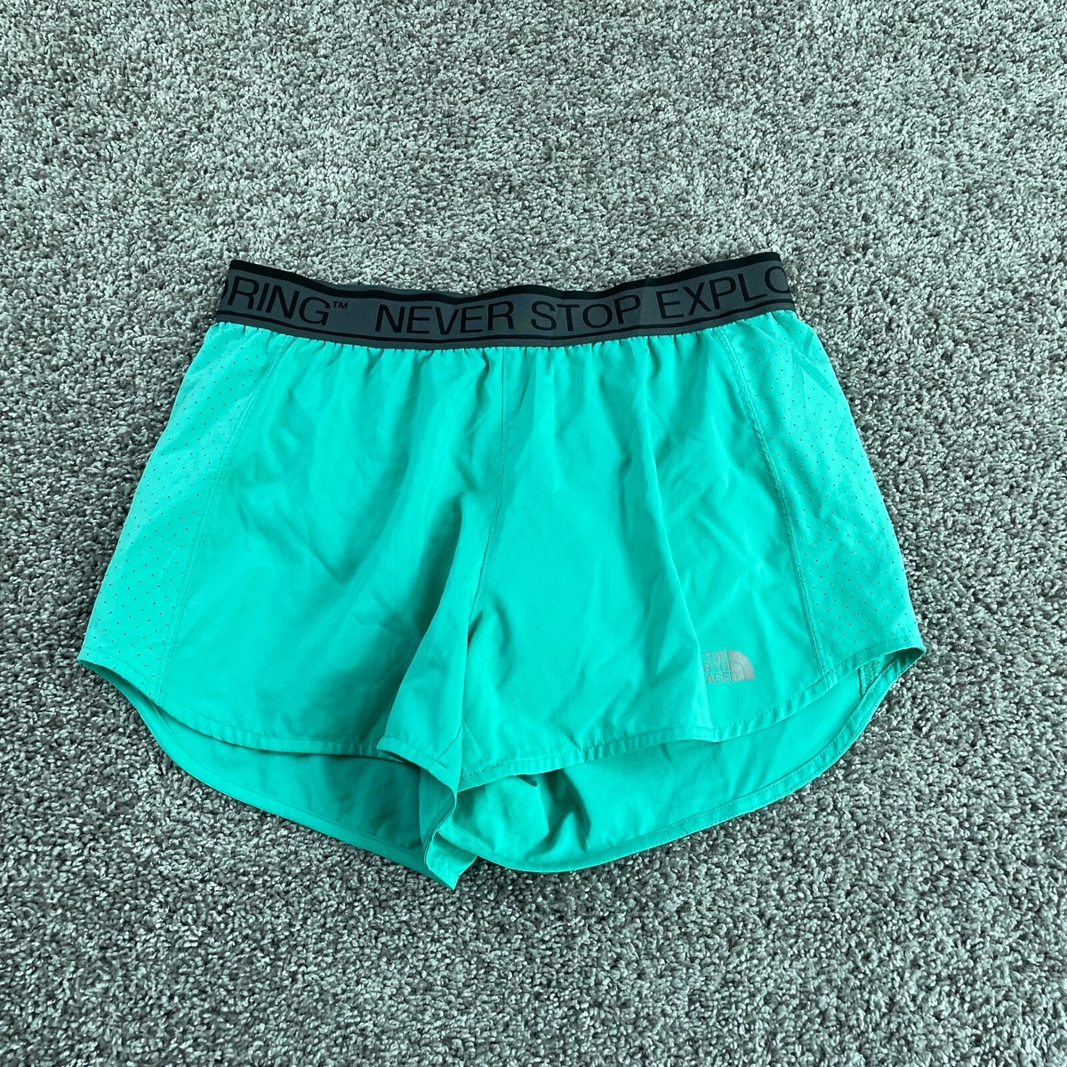 North Face Shorts Womens Medium Blue Running Pockets Athletic Gym Ladies