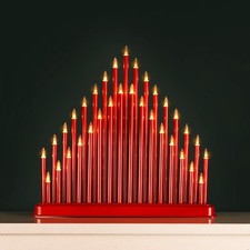 Christmas Candle Bridge Arch Decoration LED Window Decor Red Home Pre-Lit Xmas