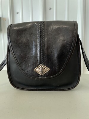 90s Brighton Collection 557948 Turn Lock Leather Crossbody Bag