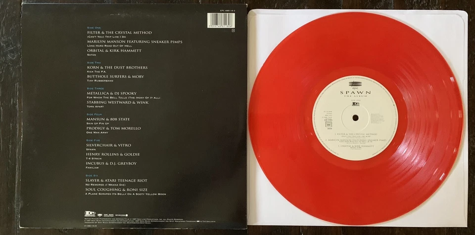 SPAWN The Album 3x 10” Red Vinyl-Metallica Slayer Marilyn Manson Korn Incubus - Image 3 of 4