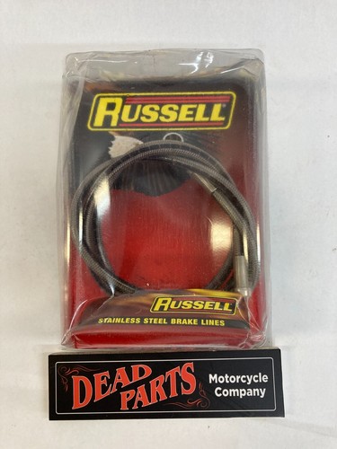 Harley Russell stainless w/ clear XL FXR single disc front brake line R08746SS