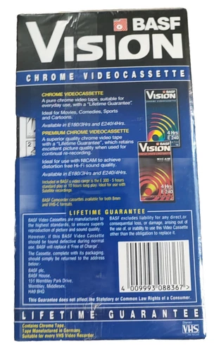 BASF Vision E-240 4 Hours Chrome VHS Blank Recordable Video Cassette Tape SEALED - Picture 2 of 3