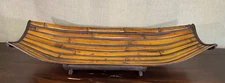 Decorative Curved Bamboo Tray Basket Catch-All - Large 24" x 10" x 4”