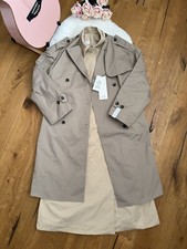 H&m X Rokh Beige Two Piece Twill Trench Coat Oversized Womens Size S Small