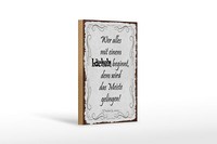 Holzschild Spruch 18X12 Cm Wer Alles Mit LäCheln Beginnt Deko Schild