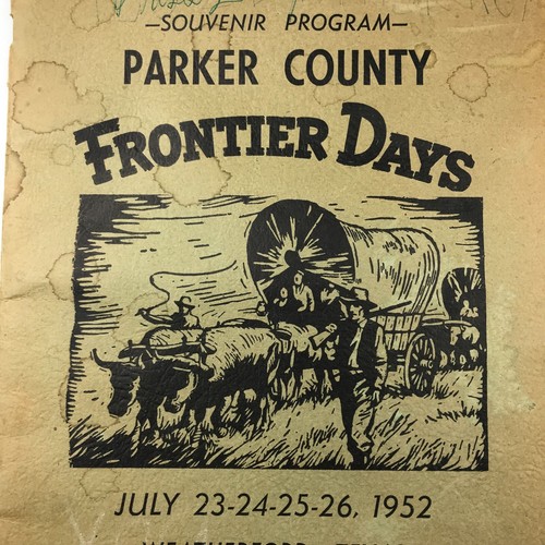 Vintage 1952 Souvenir Program Parker County Frontier Days Booklet Weatherford TX - 第 1/12 張圖片