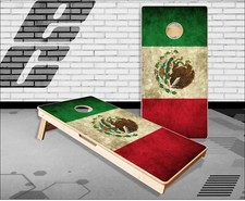 Mexican Flag Grunge Cornhole Boards Bean Bag Toss Game