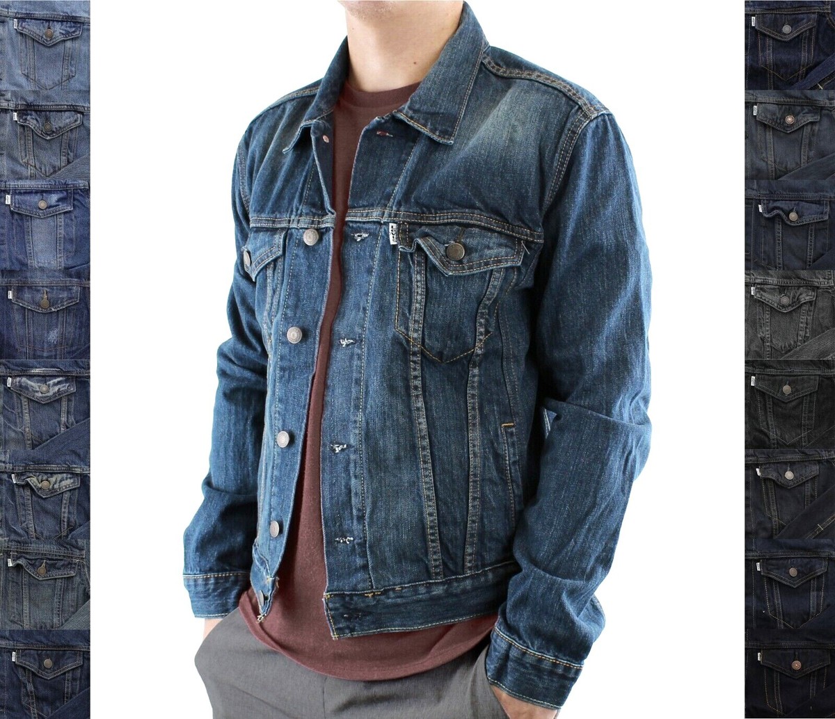 Levis Trucker Jean Jacket Men's White Tab Cotton Denim Levis Trucker Jean Jacket Men's White Tab Cotton Denim