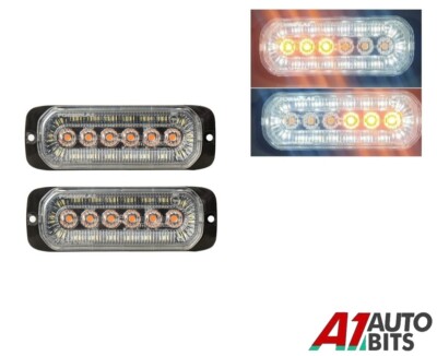 2X Halo Ring Doppelfunktion Mehrzweck LED gelb Warnung + weiß Markierungsleuchte