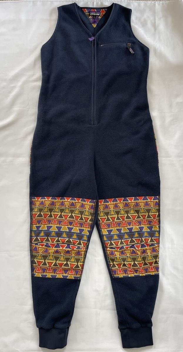 Patagonia Women's Synchilla Patched Jumpsuit Size L New Navy