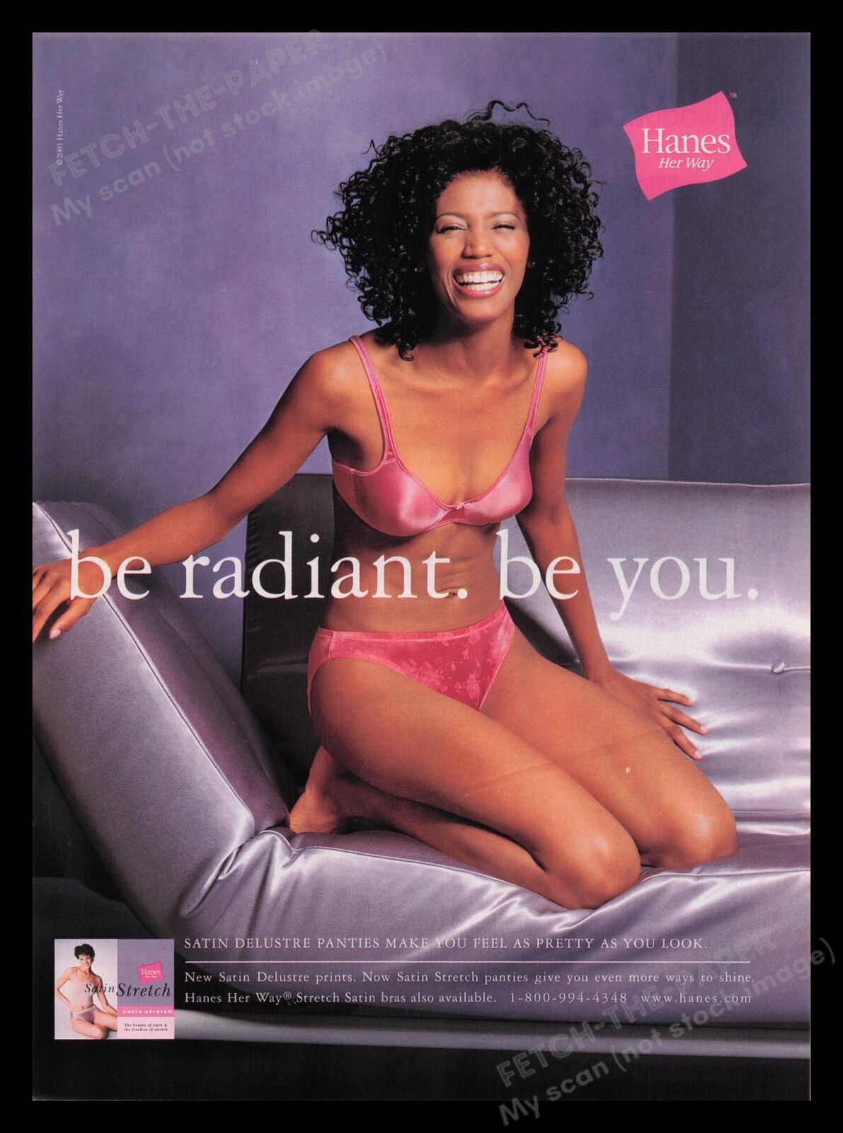 Hanes Her Way 2000s Print Advertisement Ad 2001 Panties Bra Be