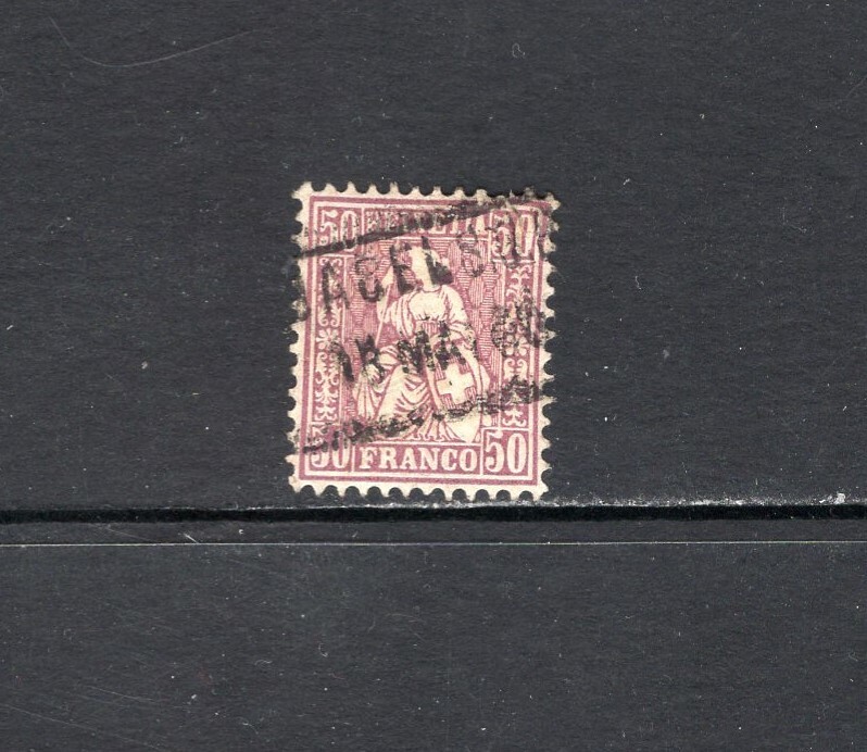 スイス　ヘルベチア50c 1867〜78 Switzerland 1867-78 50c HELVETIA VFU SC 59 | eBay