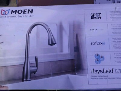 MOEN Haysfield Spot Resist Stainless One-Handle High Arc Kitchen Faucet 87879SRS