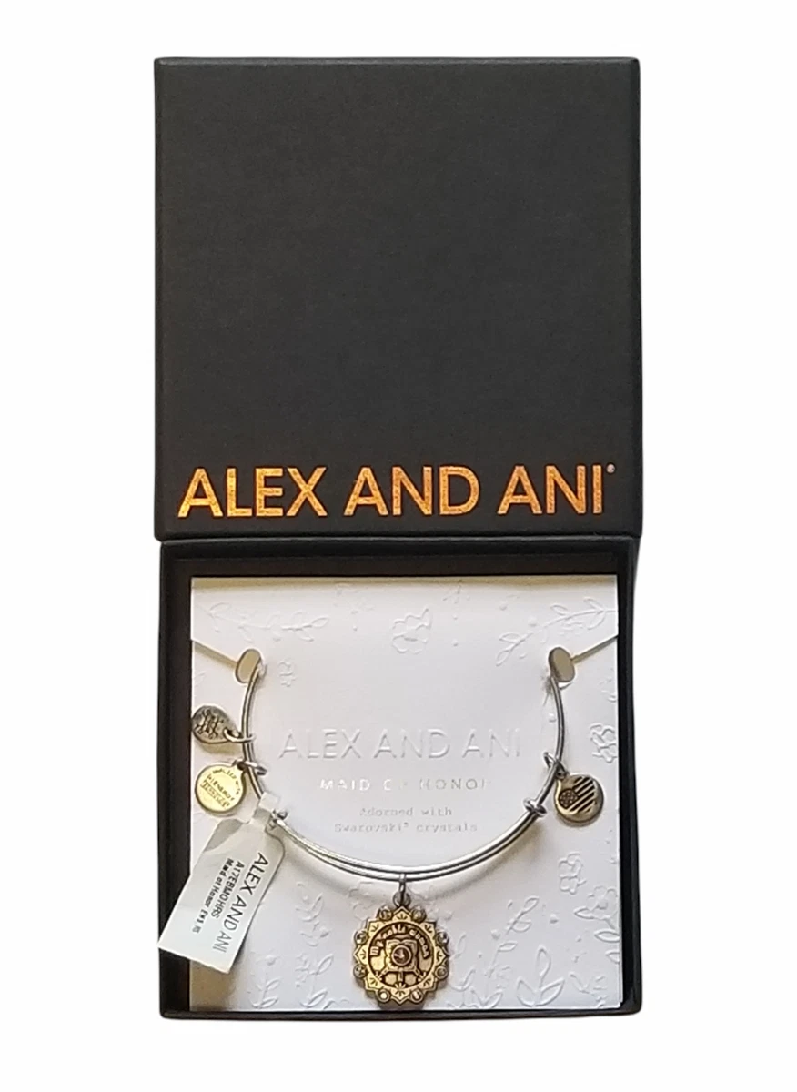 Alex and Ani Silver Maid of Honor Bridal Collection Charm Swarovski Bracelet